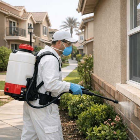Niramay Pest Control technician treating a residential colony in North Delhi
