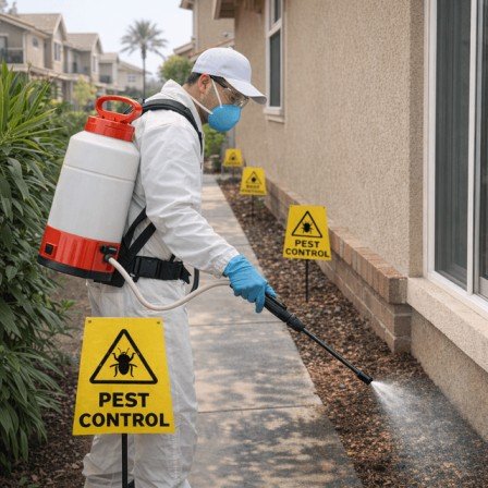Pest control spray treatment at an Ashok Vihar residential property