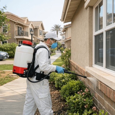 Pest control spray treatment completed at a Greater Kailash residential colony