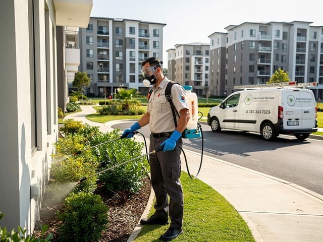 Niramay Pest Control technician conducting pest inspection at an upscale South Delhi apartment